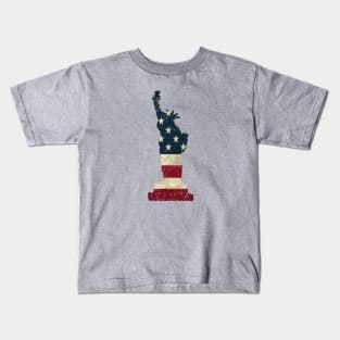 American Flag Statue of Liberty Kids T-Shirt